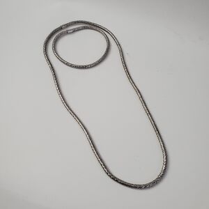 Sterling Silver 925 Mesh Weave Necklace with Matching Bracelet